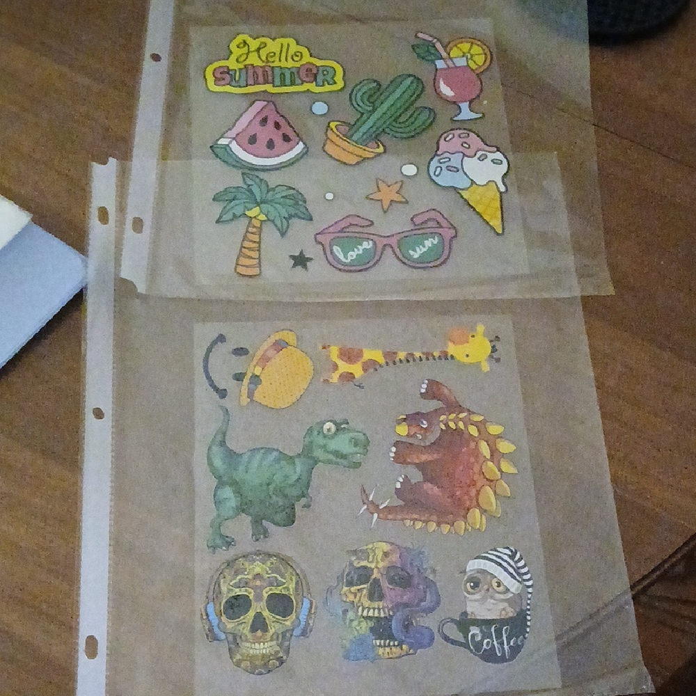 Colorful Summer and Dinosaur Sticker Set